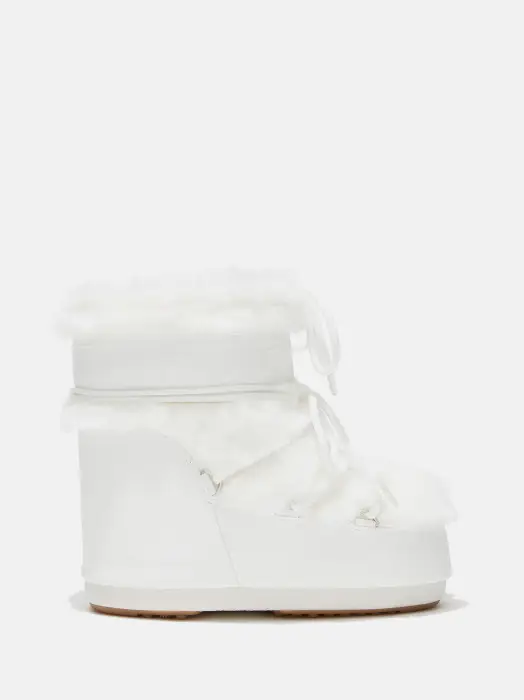 MOON BOOT LOW FAUX FUR OPTICAL WHITE