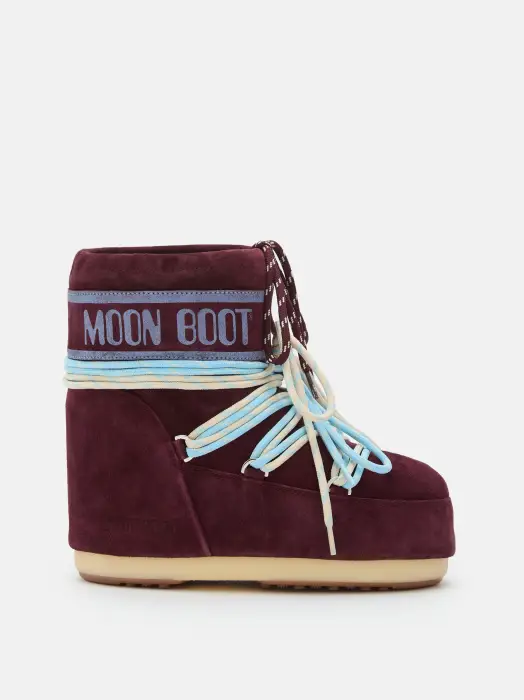 MOON BOOT LOW SUEDE BURGUNDY