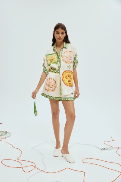 ALEMAIS PORCELAIN SILK SHORTS