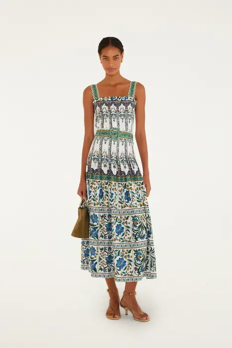 FARM RIO MANOELA OFF-WHITE MAXI DRESS