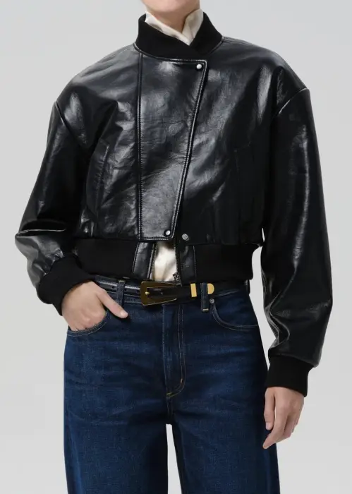CITIZENS OF HUMANITY CAMILLE MOTO JACKET IN BLACK