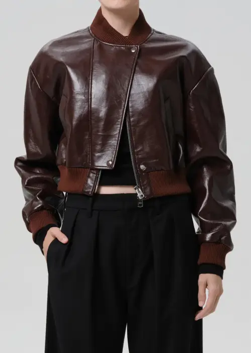 CITIZENS OF HUMANITY CAMILLE MOTO JACKET IN BURGUNDY