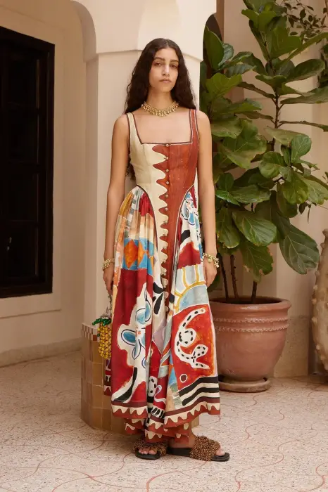 ALEMAIS MICHAELLE SQUARE MIDI DRESS