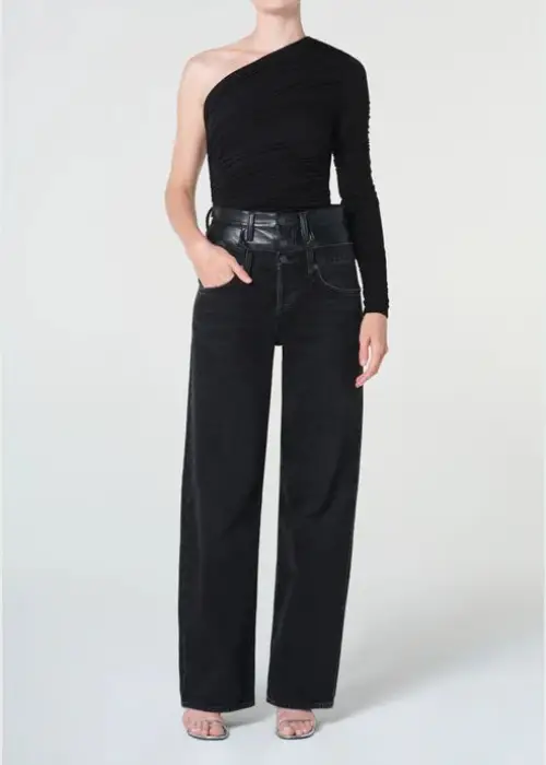 AGOLDE ELSON JEAN IN DETOX/RAVEN