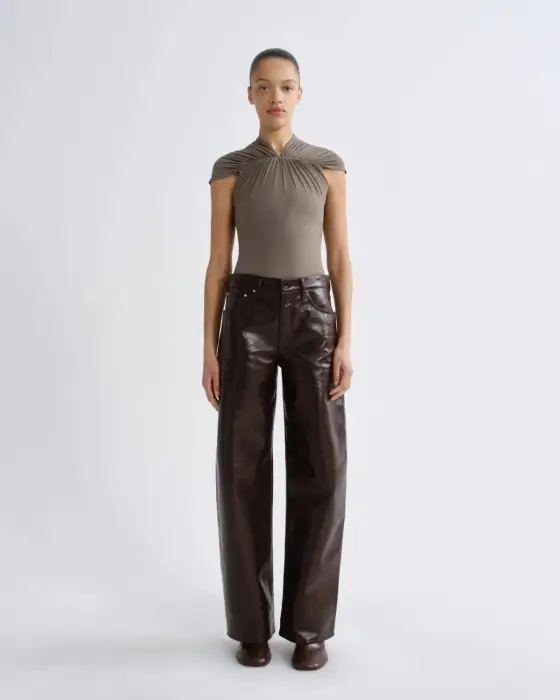 AGOLDE ARC JEAN 32 IN RECYCLED LEATHER