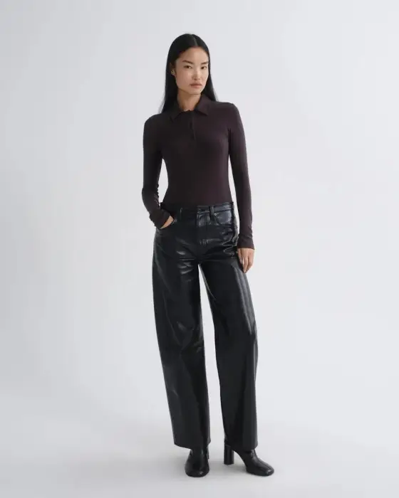 AGOLDE ARC JEAN 32 IN RECYCLED LEATHER