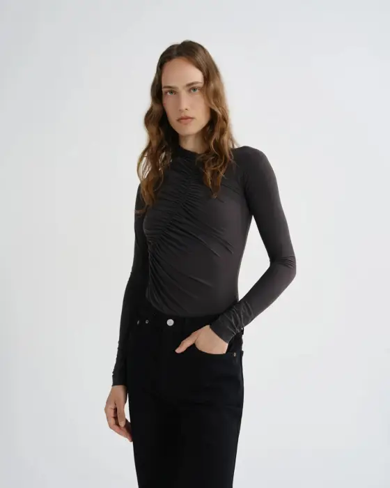 AGOLDE LUPIN BODYSUIT IN CAROB