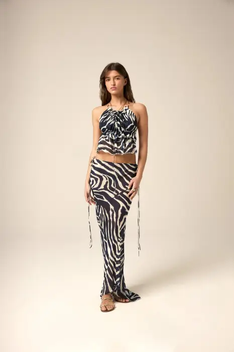 REINE OLGA SIRENUSA SUKNJA PLAVA ZEBRA PRINT