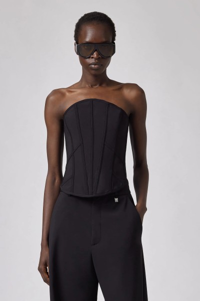 GIUSEPPE DI MORABITO BUSTIER TOP BLACK