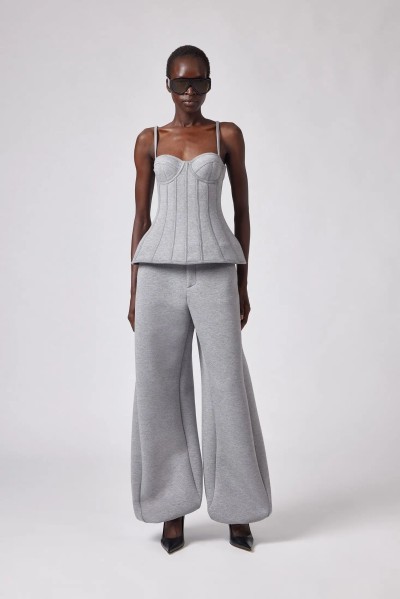 GIUSEPPE DI MORABITO BUSTIER TOP GREY